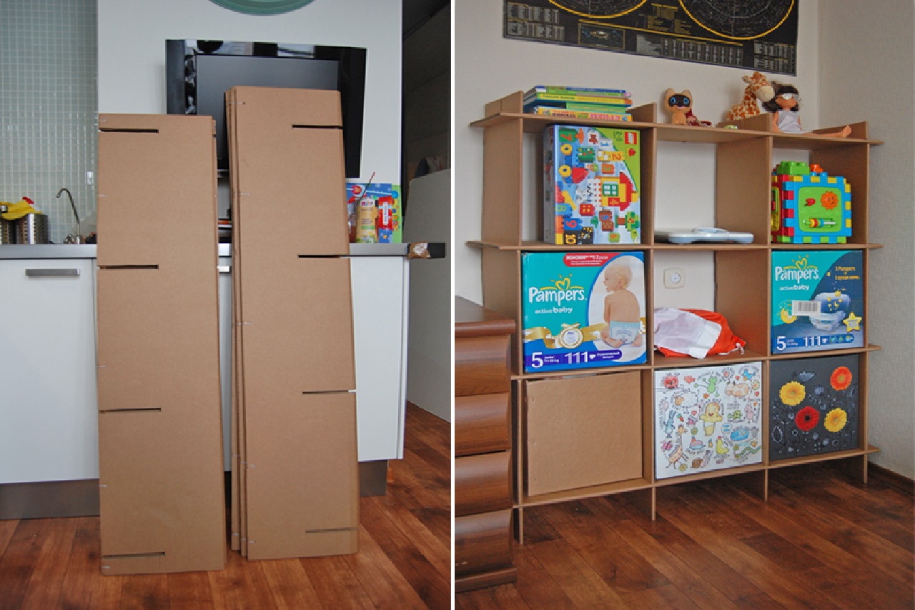 DIY Cardboard Shelves – 4 Easy Steps
